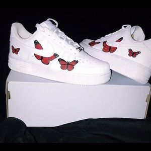 Red Butterfly Nike Air Force 1 🦋